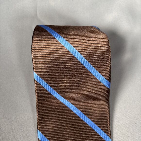 NWT Brooks Brothers “346” Tie Dark Bronze‎ Blue Stripe L:57” W:3.5” - Picture 7 of 7